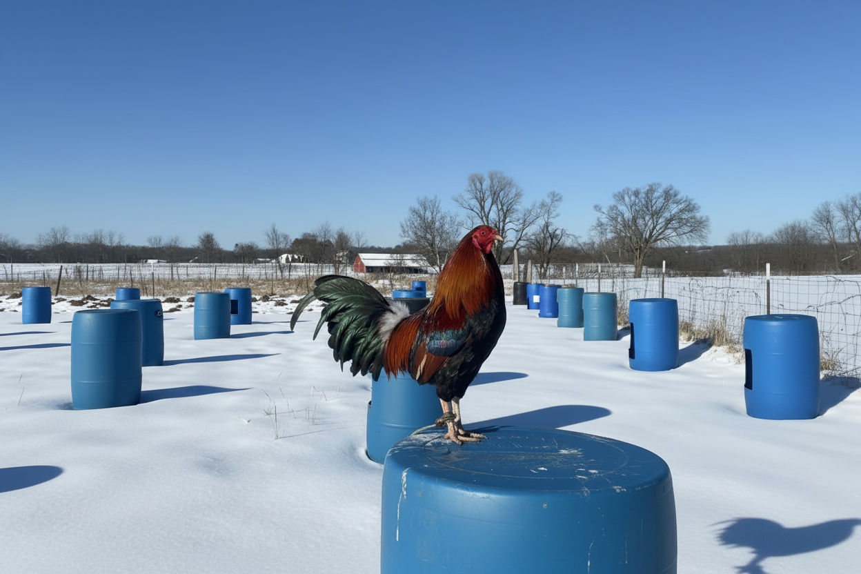Clean Gamefowl on Barrel